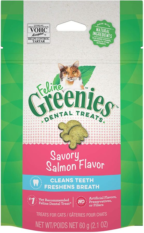 Greenies Feline Natural Dental Treats Tempting Salmon Flavor image 0
