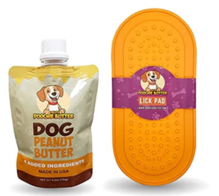 Poochie Butter Oval Lick Pad & Natural Dog Treats image 0