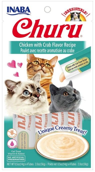 Inaba Churu Chicken with Crab Flavor Recipe Creamy Cat Treat image 0