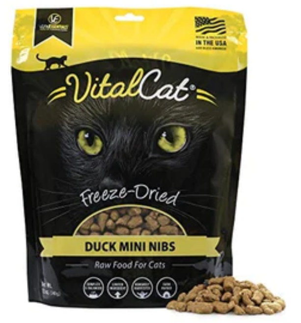Vital Essentials Duck Mini Nibs Freeze-Dried Cat Food - 12 Oz image 0