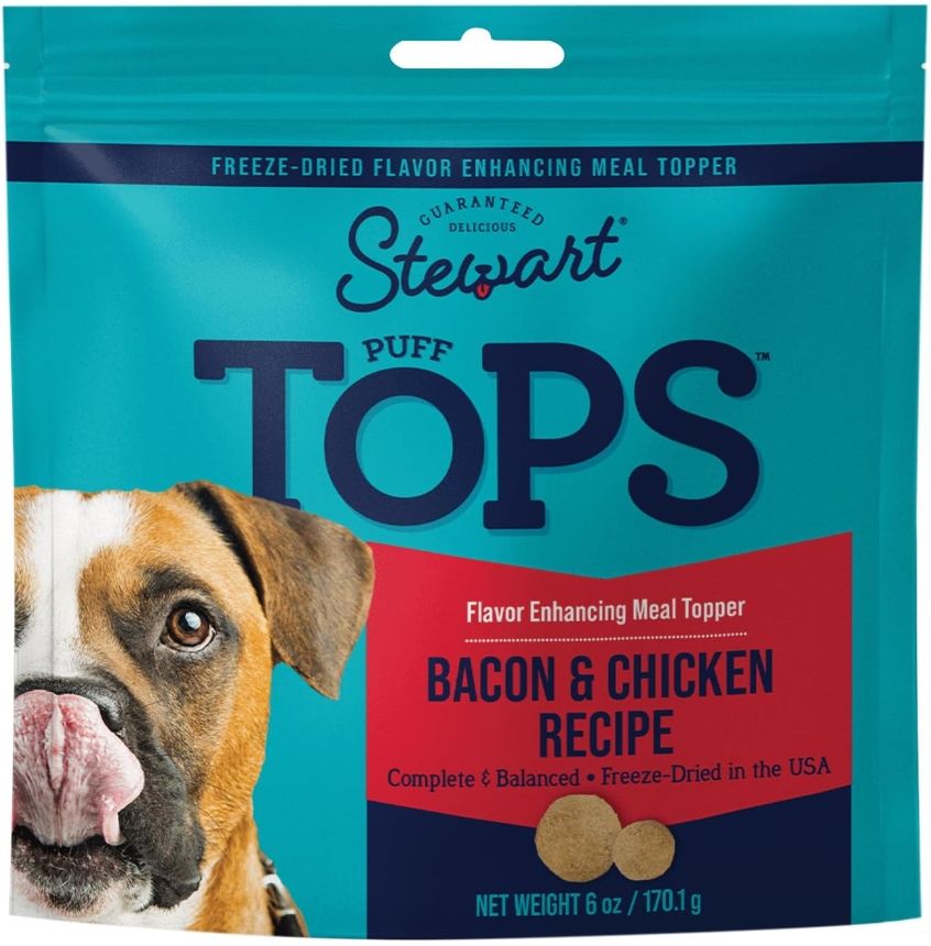Stewart PuffTops Freeze Dried Bacon and Chicken Food Topper image 0