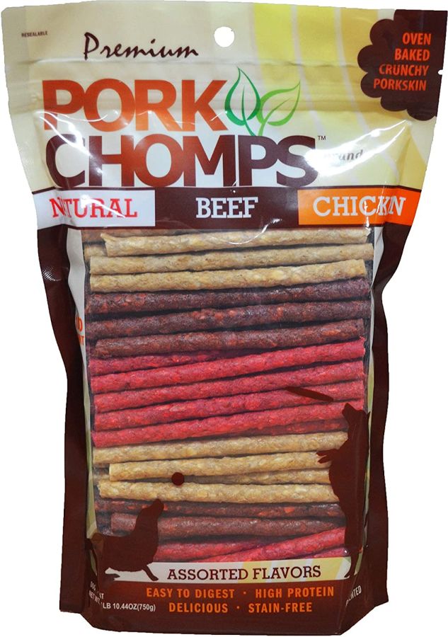 Pork Chomps Munchy Sticks Dog Treat Assorted Flavors image 0