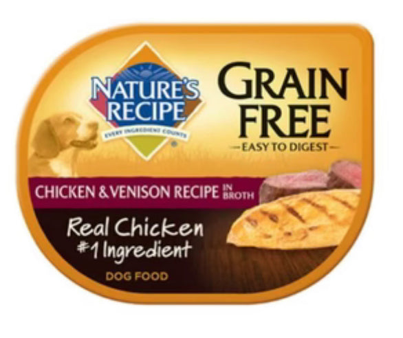 Nature's Recipe Grain Free Easy to Digest Chicken & Venison in Broth-2.7oz-12Pck image 0