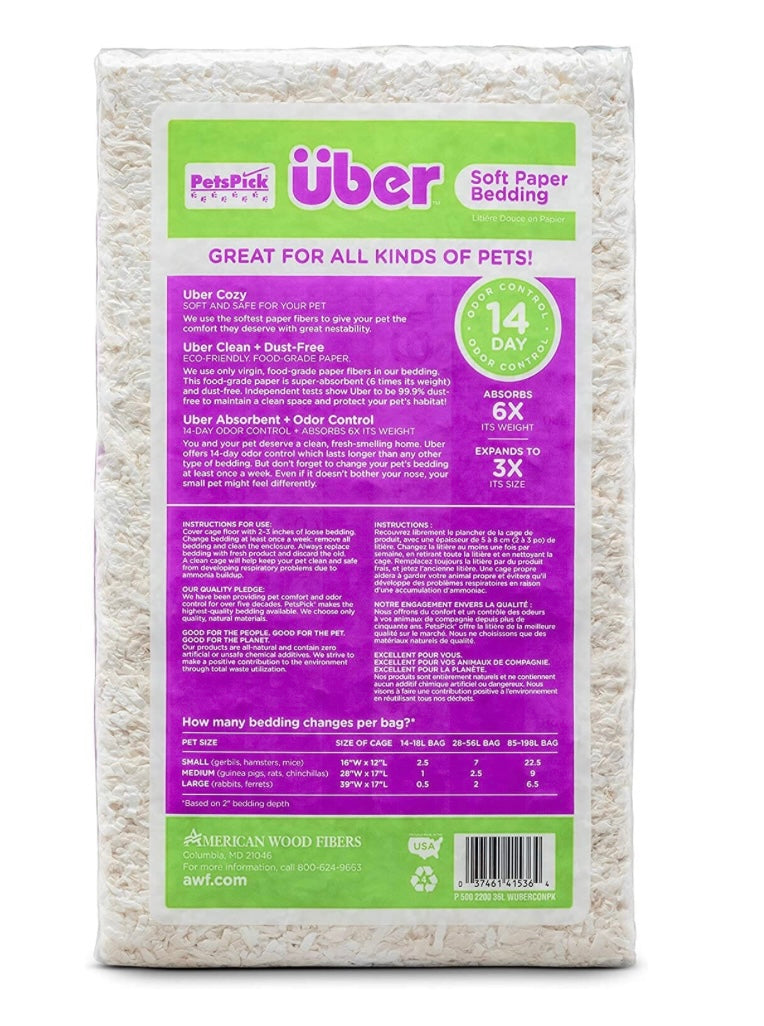 Uber Soft Paper Pet Bedding - White - 36 L image 1