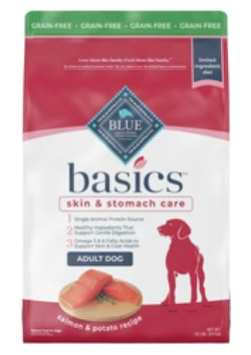 Blue Buffalo Basics Skin and Stomach Adult Grain-Free Salmon Dry Dog Food - 22 L image 0