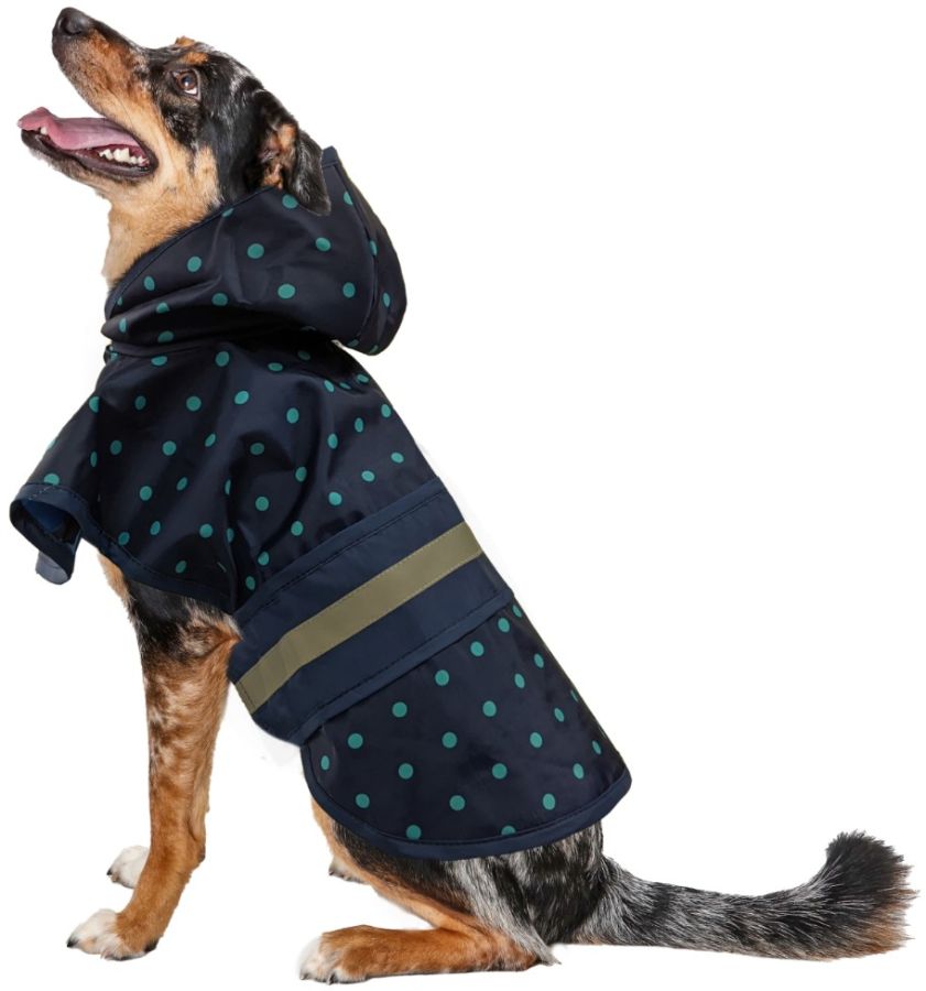 Fashion Pet Polka Dot Dog Raincoat Navy image 0
