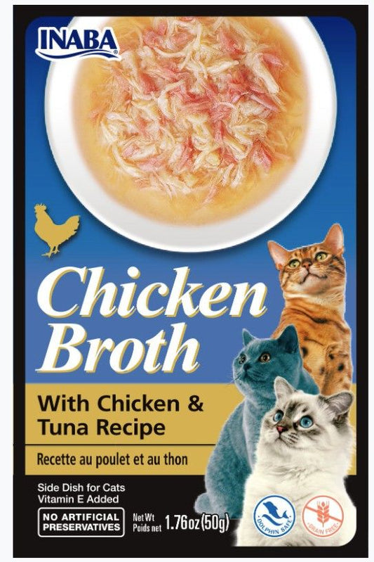 Inaba Chicken Broth with Chicken and Tuna Recipe Side Dish for Cats image 0