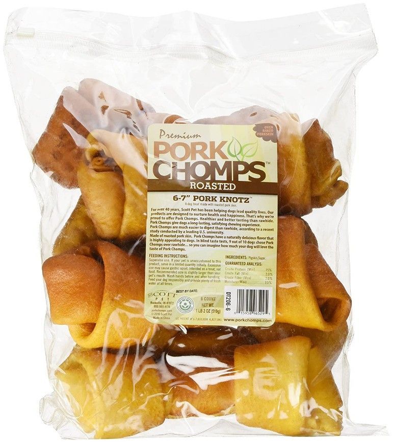 Pork Chomps Premium Roasted 6-7 Inch Pork Knotz Bones image 0