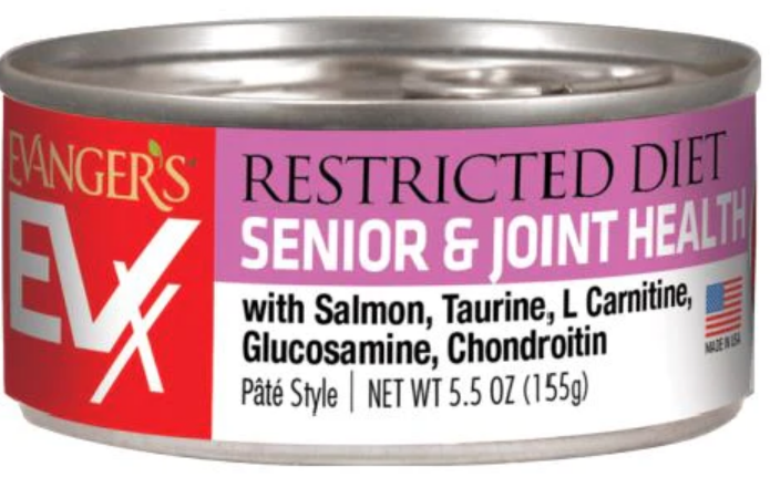 Evanger's EVX Restricted Diet Senior and Joint Health Wet Cat Food-5.5Oz-12 Pack image 0