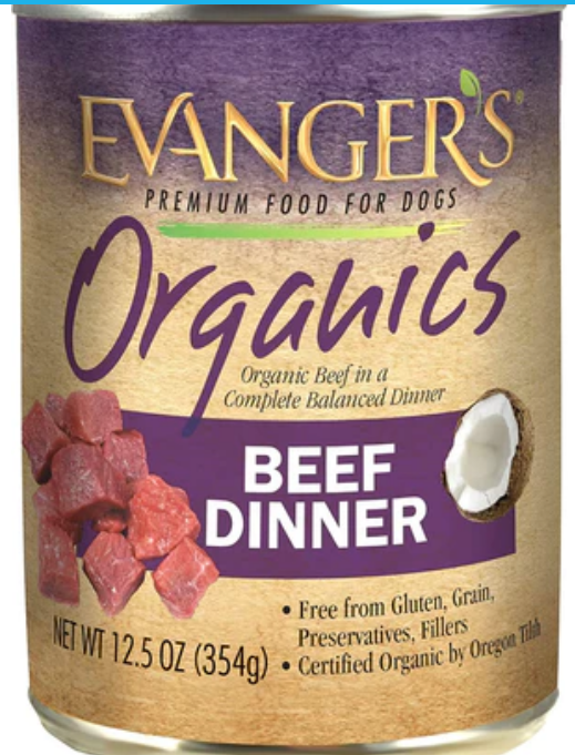 Evanger's Organics Beef Dinner Canned Dog Food - 12.8 Oz - Case of 12 image 0