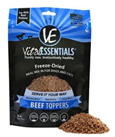 Vital Essentials Freeze-Dried Beef Toppers for Dogs & Cats - 6 Oz image 0