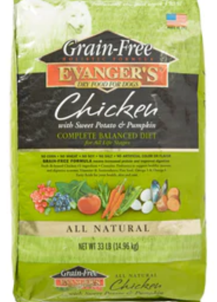 Evanger's Chicken Sweet Potato & Pumpkin Grain Free Dry Dog Food - 4.4 lb Bag image 0