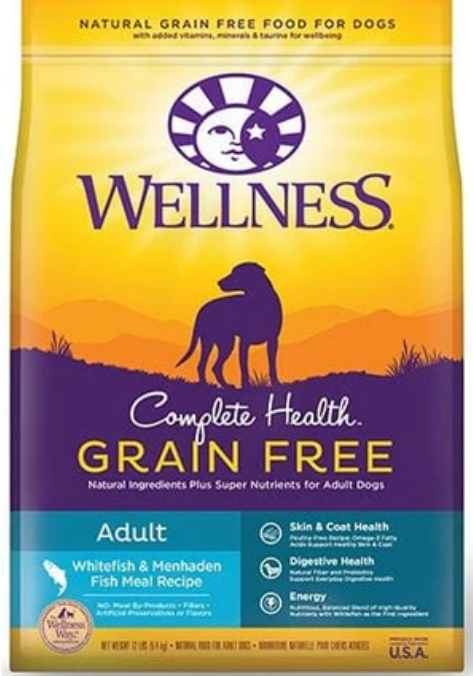 Wellness Complete Health Grain Free Whitefish and Menhaden Fish Dog Food 24lb image 0