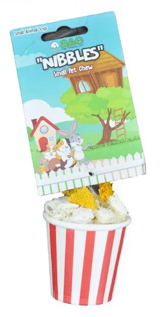 AE Cage Company Nibbles Popcorn Bucket Loofah Chew Toy image 0