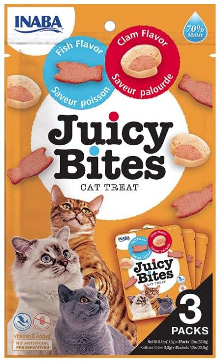 Inaba Juicy Bites Cat Treat Fish and Clam Flavor image 0