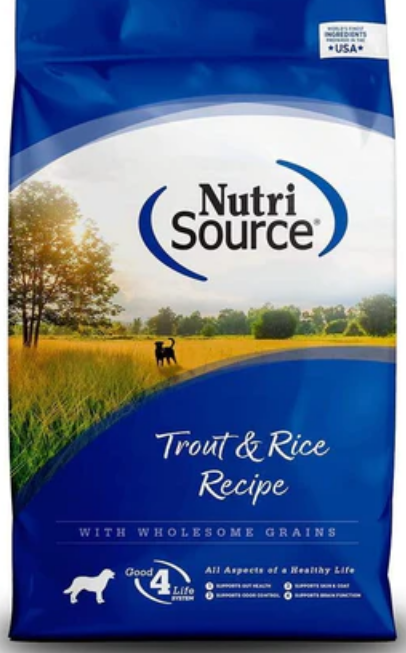 Nutrisource Adult Trout & Rice Dry Dog Food - 15 lb Bag image 0