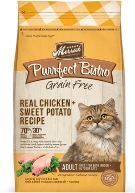 Merrick Purrfect Bistro Grain-Free Healthy Adult Chicken Recipe Dry Cat Food image 0