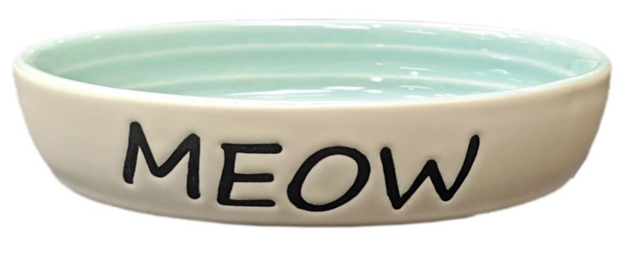 Spot Oval Green Meow Dish 6 Inch image 0