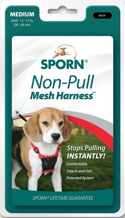 Sporn Non Pull Mesh Harness for Dogs - Black - Medium image 0