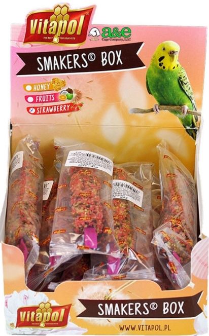 A&E Cage Company Smakers Parakeet Strawberry Treat Sticks image 0