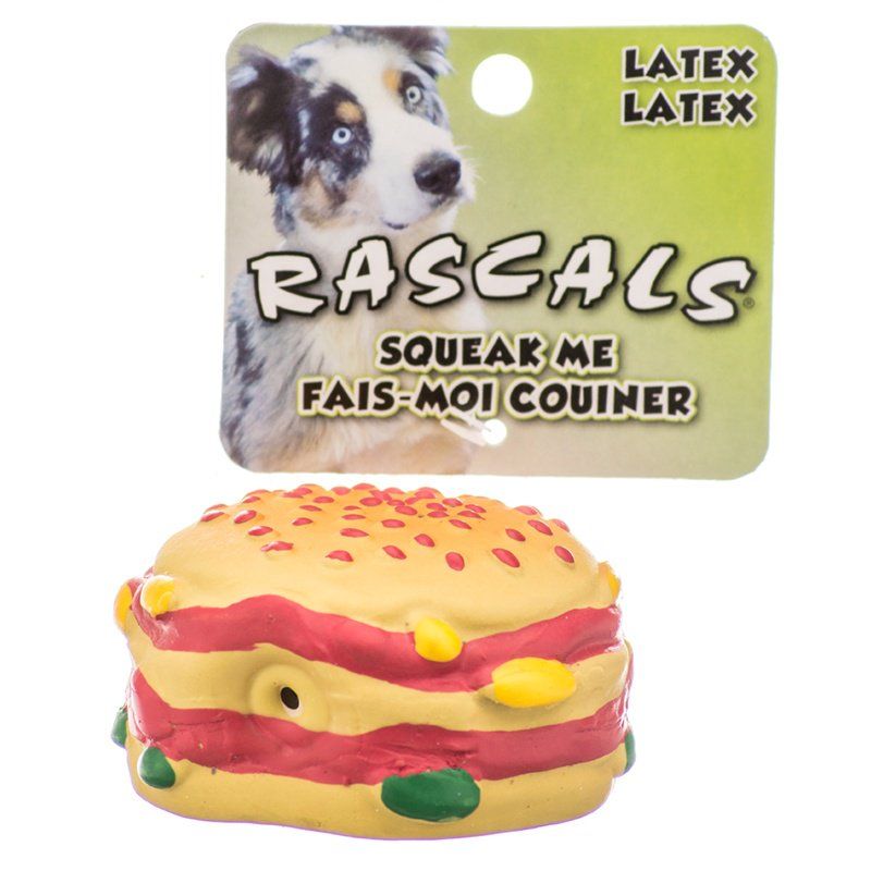 Rascals Latex Hamburger Dog Toy image 0