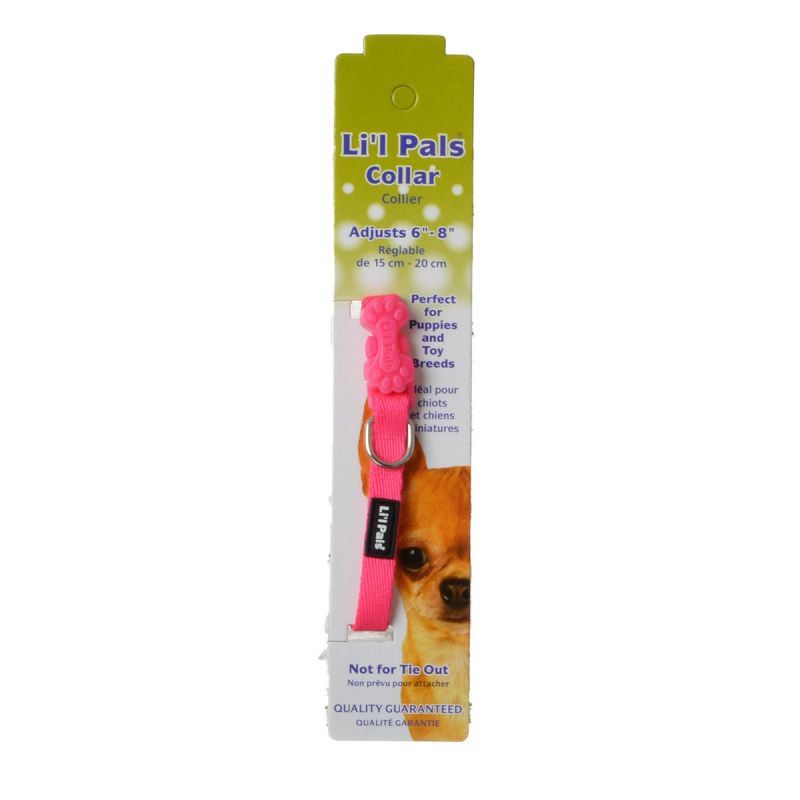 Li'l Pals Adjustable Nylon Collar Neon Pink image 0