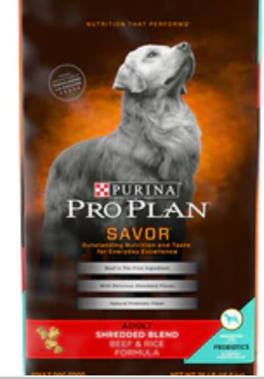 Purina Pro Plan Savor Adult Shredded Blend Beef & Rice Formula Dry Dog Food image 0