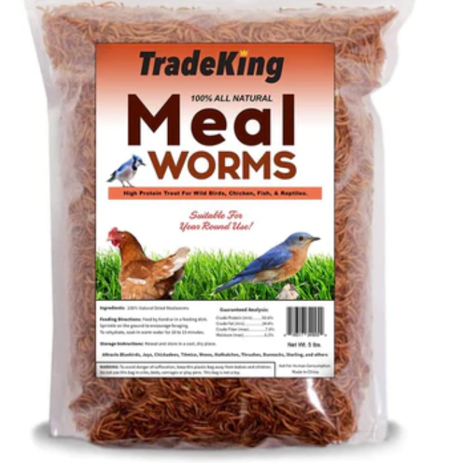 Tradeking Tradeking Dried Mealworms Wild Bird Food - 5 Lbs image 0