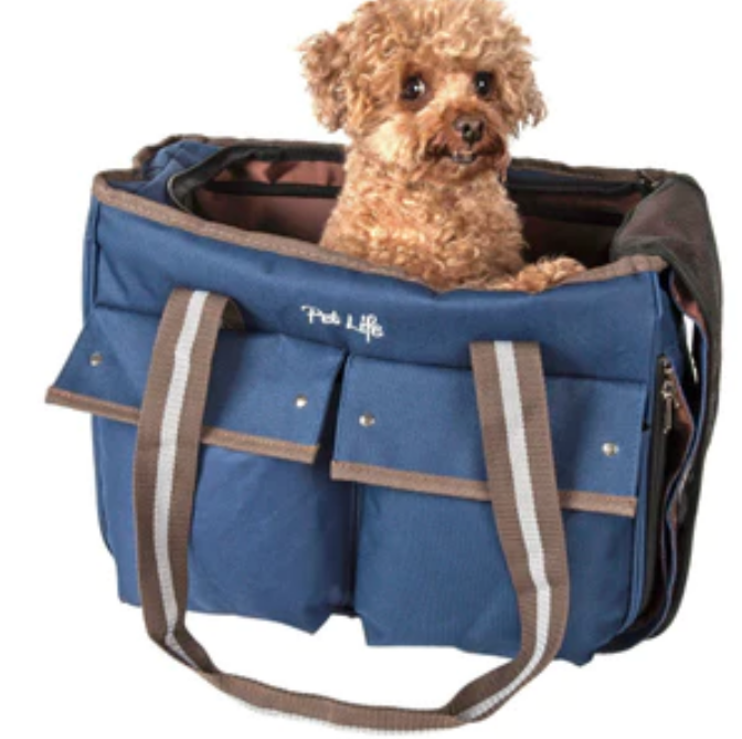Pet Life ® Dual Snap Pocketed Fashion Designer Canvas Travel Pet Carrier image 0
