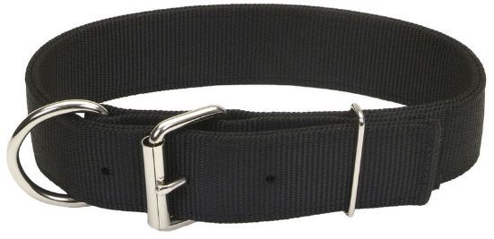Coastal Pet Macho Dog Double-Ply Nylon Collar w/Roller Buckle 1.75"W Black image 0