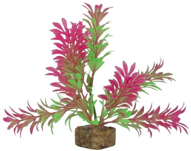 GloFish Plastic Aquarium Plant - Green/Pink image 0