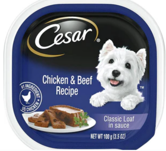 Cesar Canine Cuisine Puppy with Chicken & Beef in Meaty Juices - 3.5oz-24 Pack image 0