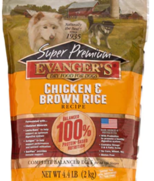 Evanger's Chicken & Brown Rice Super Premium Dry Dog Food - 4.4 lb Bag image 0