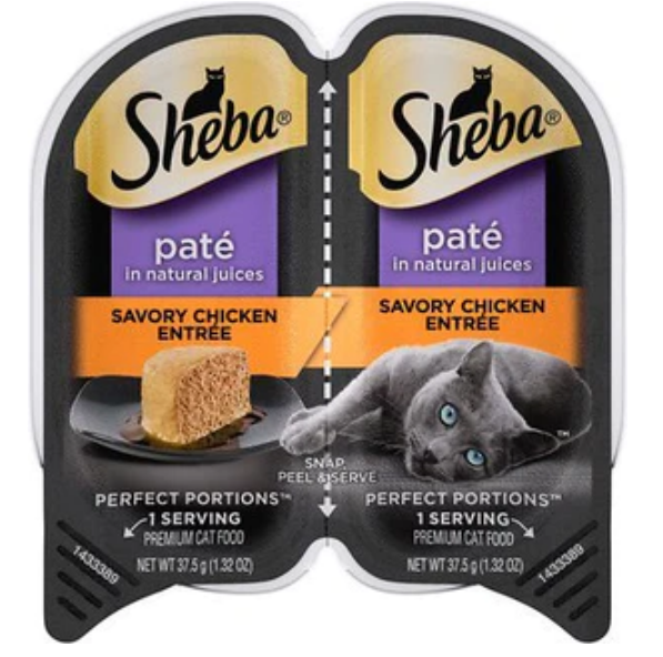 Sheba Premium Pate Twin Pack Chicken Entrée Wet Cat Food - 2.65 oz - Case of 24 image 0