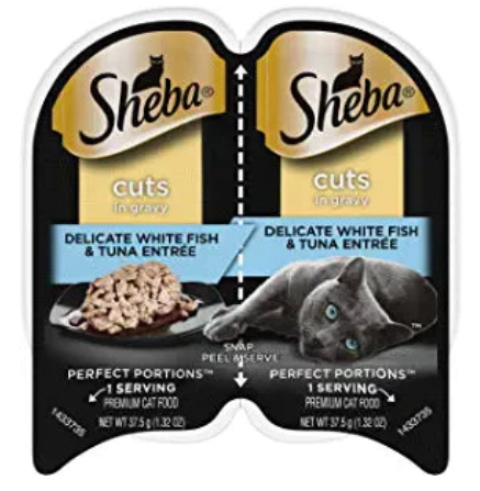 Sheba Perfect Portions Twin Pack Whitefish & Tuna Cuts in Gravy Wet Cat Food image 0
