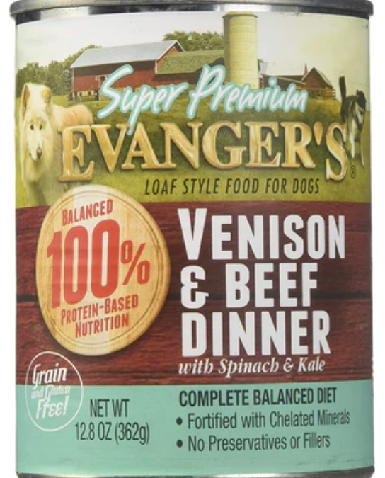 Evanger's Super Premium Venison & Beef Dinner Canned Dog Food - 12.8 Oz -12 Pack image 0