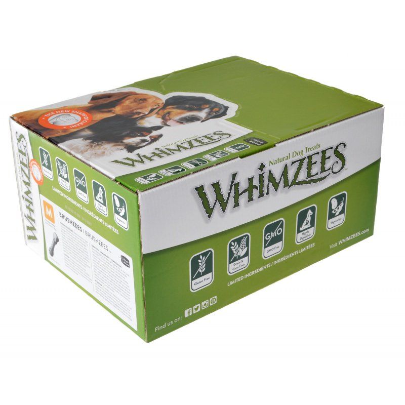 Whimzees Brushzees Medium Dental Treats - Bulk image 0