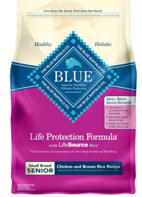 Blue Buffalo Life Protection Natural Chicken & Brown Rice Small Breed Senior Dog image 0