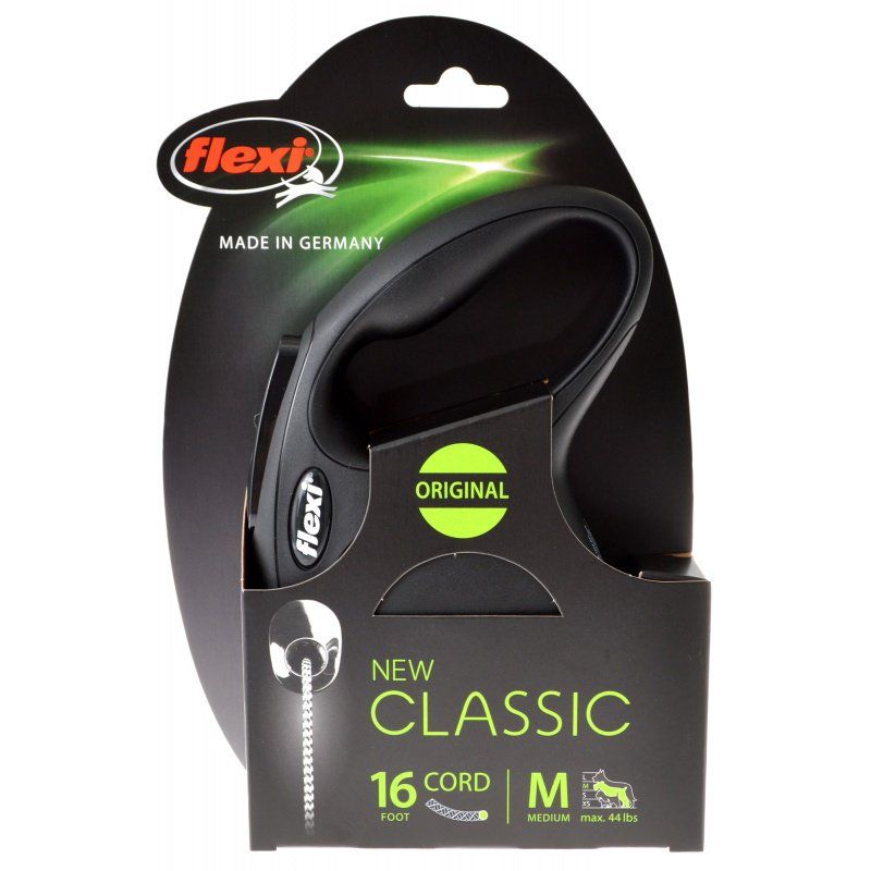 Flexi New Classic Retractable Cord Leash - Black image 0