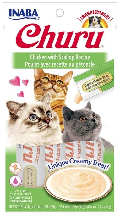 Inaba Churu Chicken with Scallop Recipe Creamy Cat Treat image 0