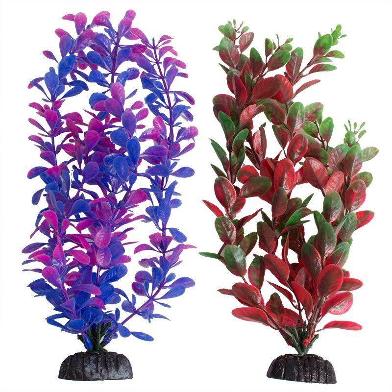 Aquatop Multi-Colored Aquarium Plants Purple/Pink and Green/Red image 0