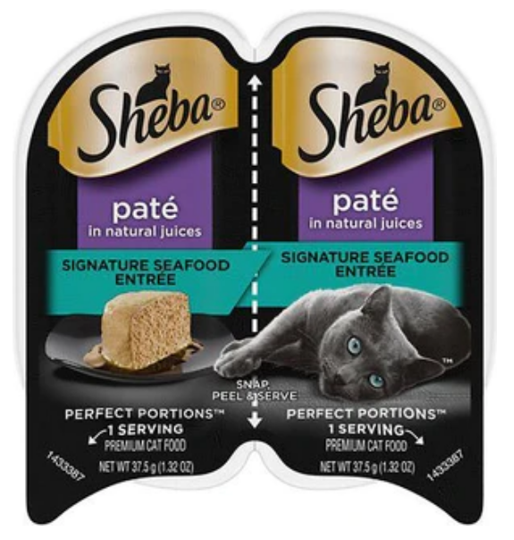 Sheba Perfect Portions Cuts Seafood Twin Multi-Pack Wet Cat Food -2.65oz-24 Pack image 0