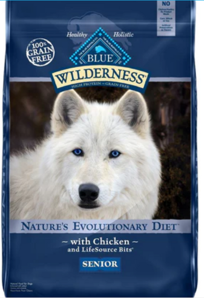 Blue Buffalo Wilderness Grain Free Chicken High Protein Recipe Senior Dog Food image 0