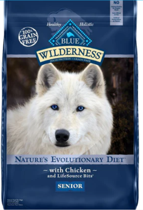 Blue Buffalo Wilderness Grain Free Chicken High Protein Recipe Senior Dog Food
