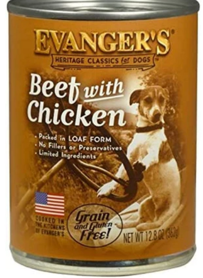 Evanger's All-Meat Classic Beef with Chicken Canned Dog Food-12.8Oz -Case of 12 image 0