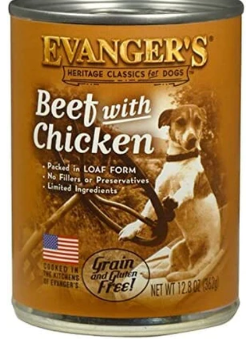 Evanger's All-Meat Classic Beef with Chicken Canned Dog Food-12.8Oz -Case of 12 image 0