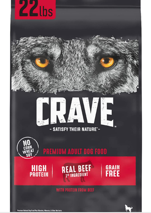 Crave Grain-Free Adult Premium with Protein from Beef Dry Dog Food - 22 lb Bag image 0