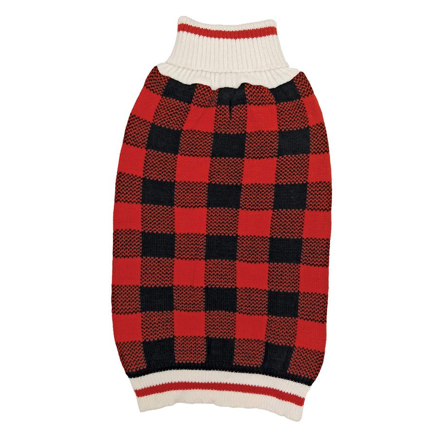 Fashion Pet Plaid Dog Sweater - Red image 0