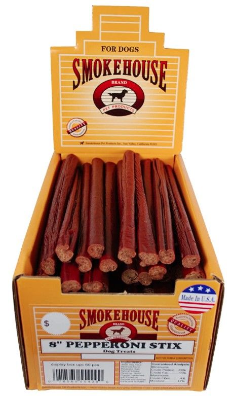 Smokehouse Pepperoni Stix 8 Inch Dog Treat with Display Box image 0