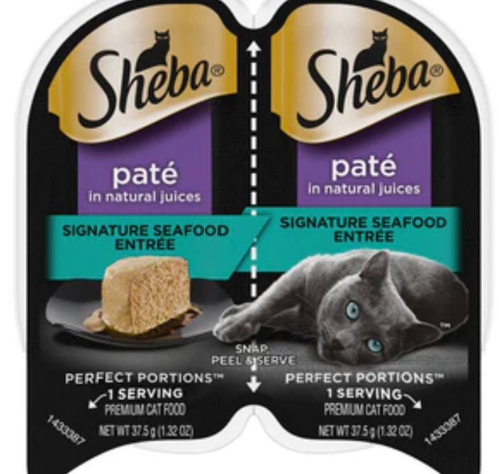 Sheba Premium Pate Twin Pack Seafood Entrée Wet Cat Food - 2.65 oz - Case of 24 image 0